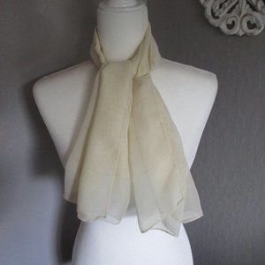 1950s sheer ivory window pane scarf